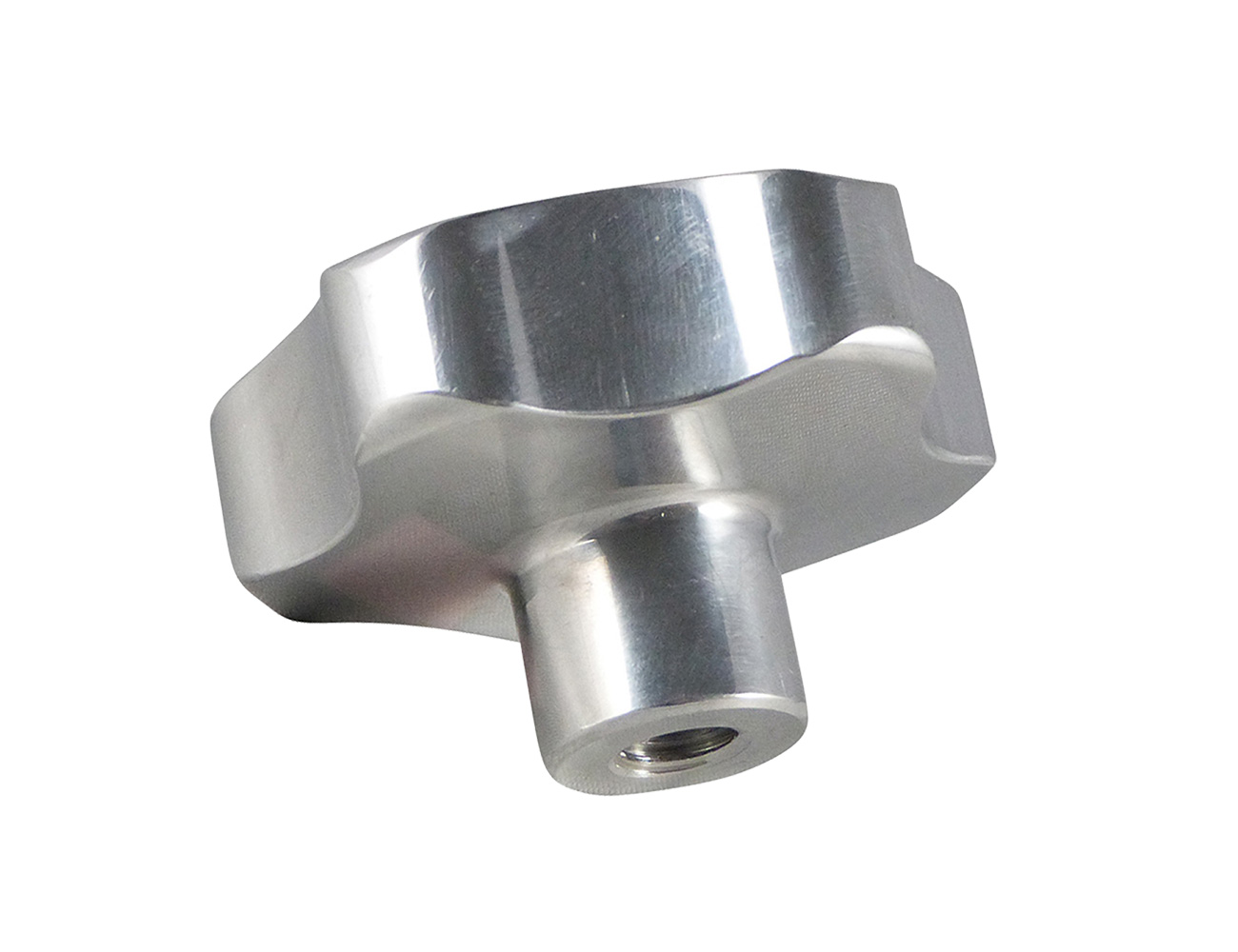 Bouton étoile en aluminium avec filetage femelle