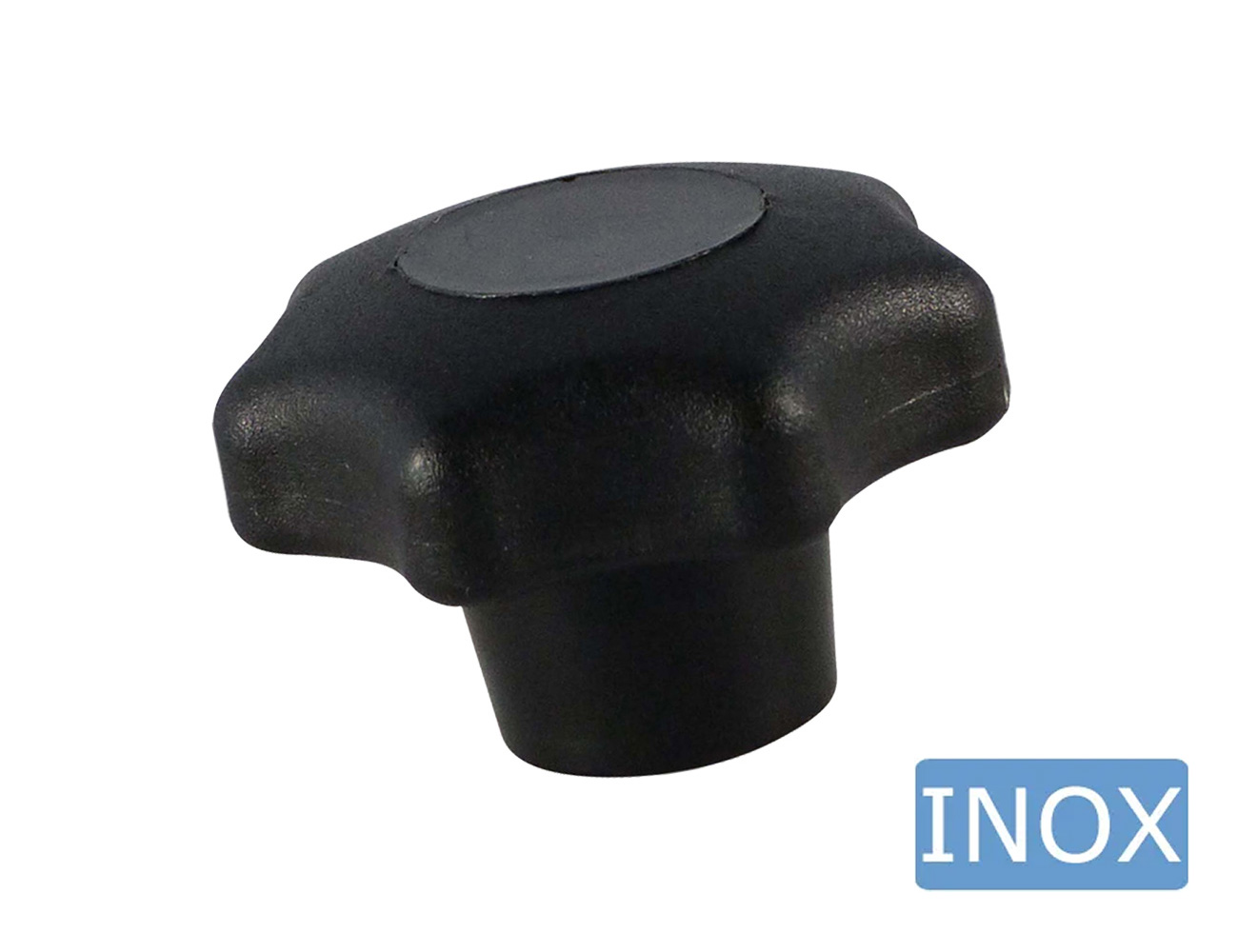 Bouton étoile PP - DIN 6336 - insert avec filetage inox