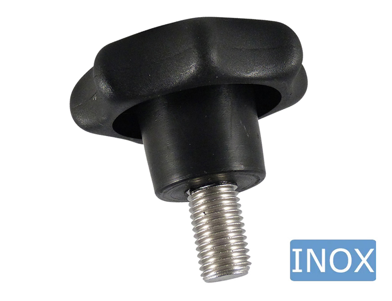 Bouton étoile PP - DIN 6336 - filetage mâle inox