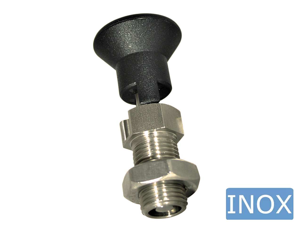 Boulon de blocage à collerette hexagonale - inox - avec verrouillage