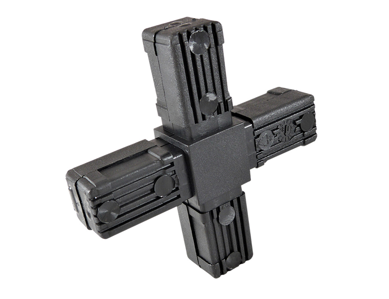 Raccords de tube carrés en PA deux parties 2D4 en croix