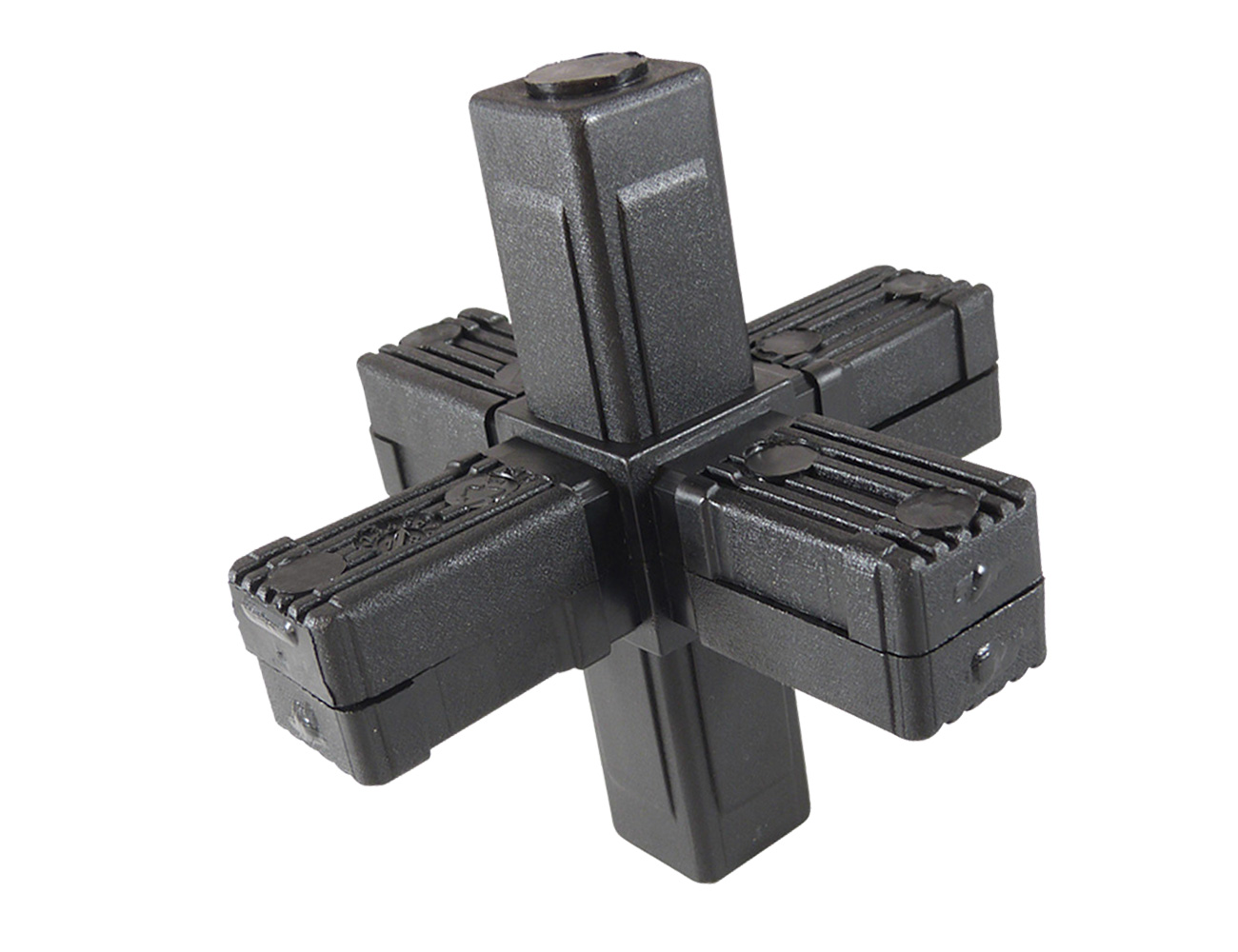 Raccords de tube carrés en PA deux parties 3D6 à six branches en étoile