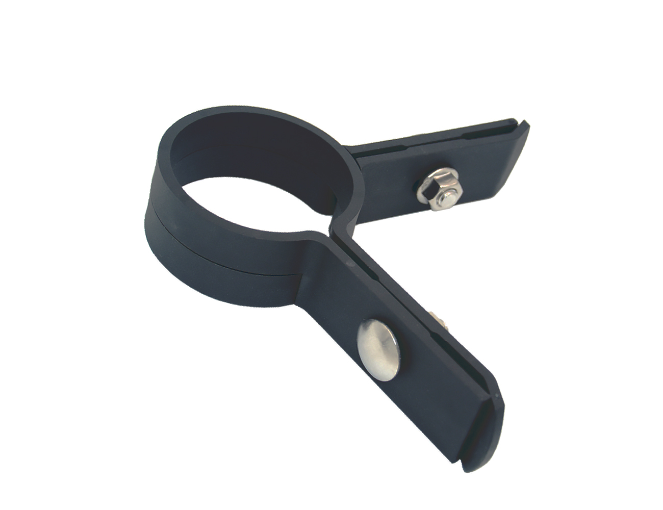 Collier intermédiair long rond PA Ø60mm - variable - avec écrous et boulons - Noir foncé