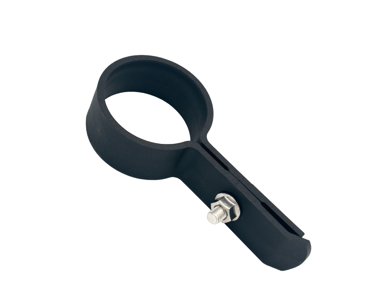 Collier intermédiair long rond PA Ø60mm - avec boulons écrous - Gris anthracite