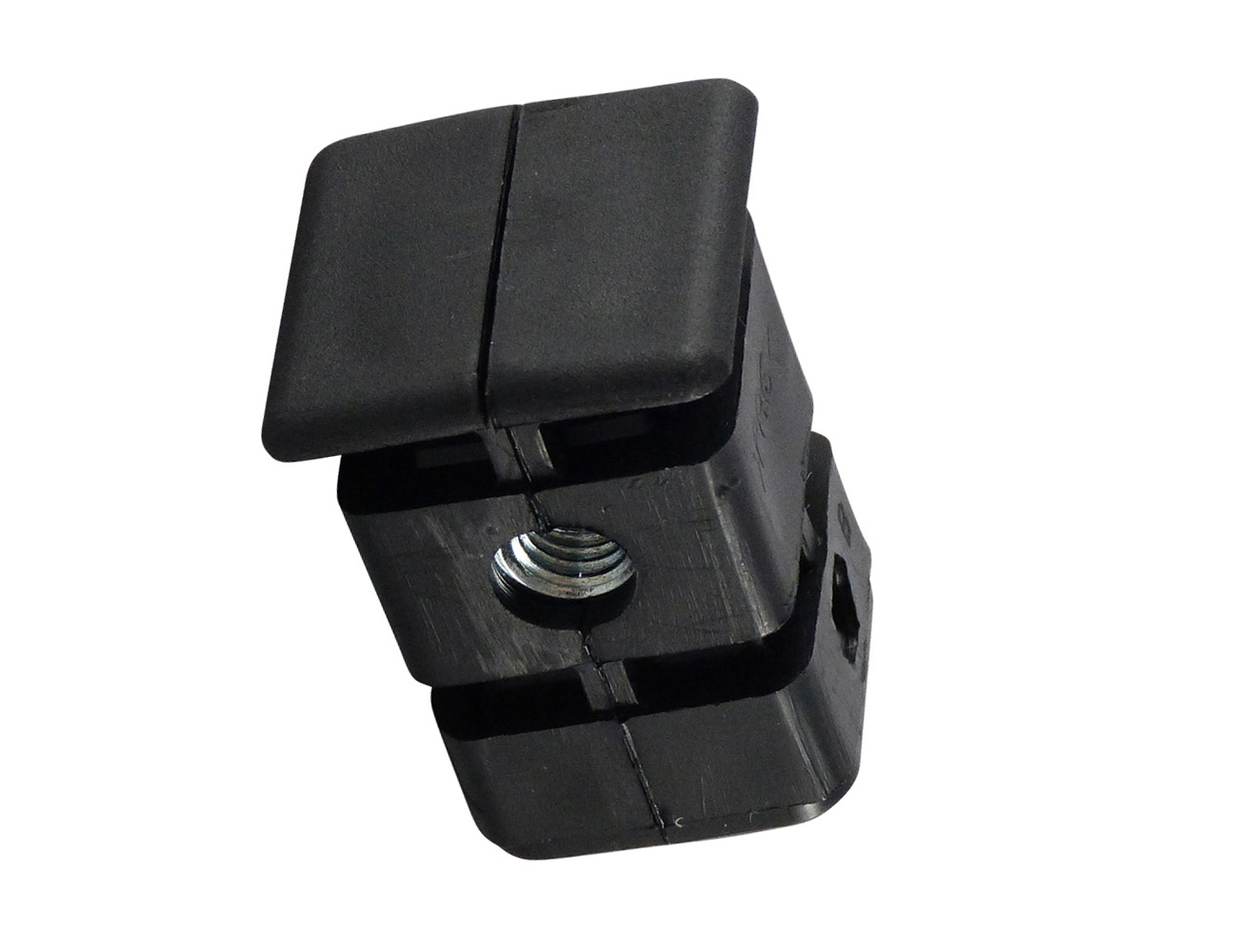 Connecteur d'angle avec collerette pour tube carré