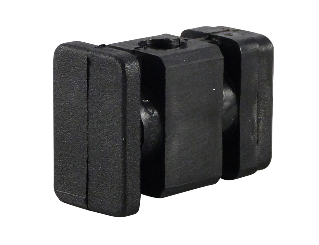 Connecteur d'angle avec collerette pour tubes rectangulaires verticaux