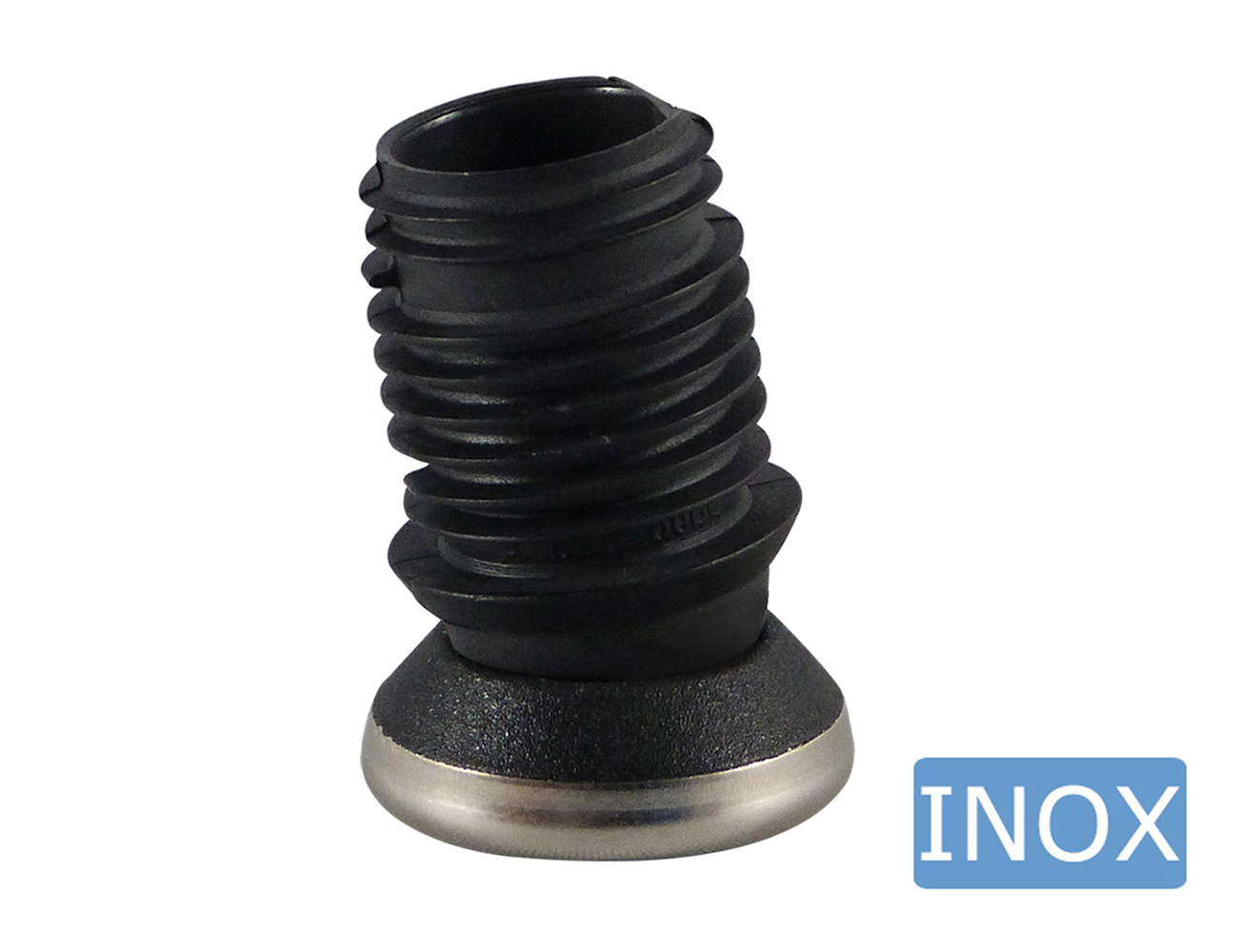 Embouts articulés ronds en PE avec patin en inox