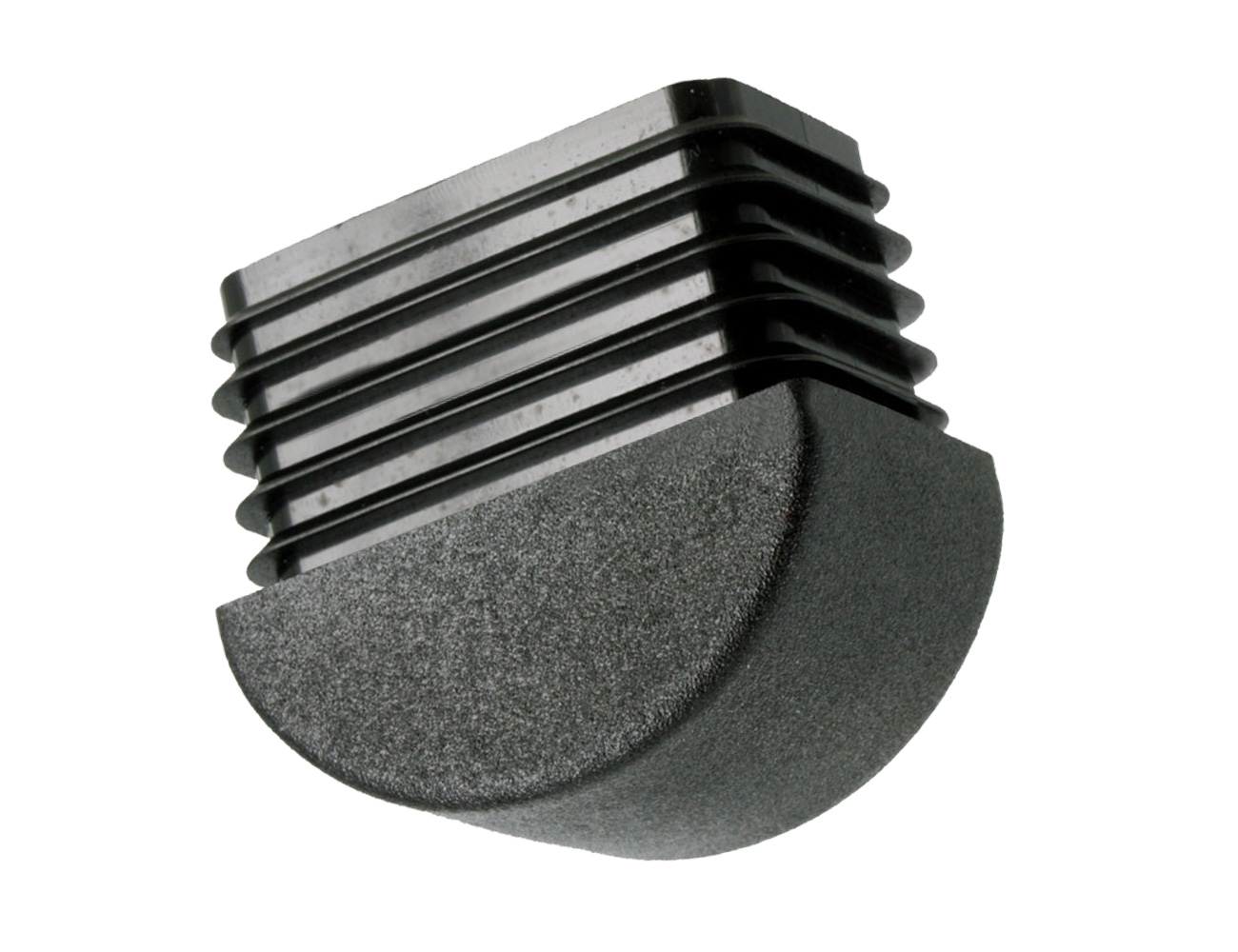 Embout à ailettes rectangulaire PE 50x30x22mm - 1.5-2.0mm - base ronde - Noir