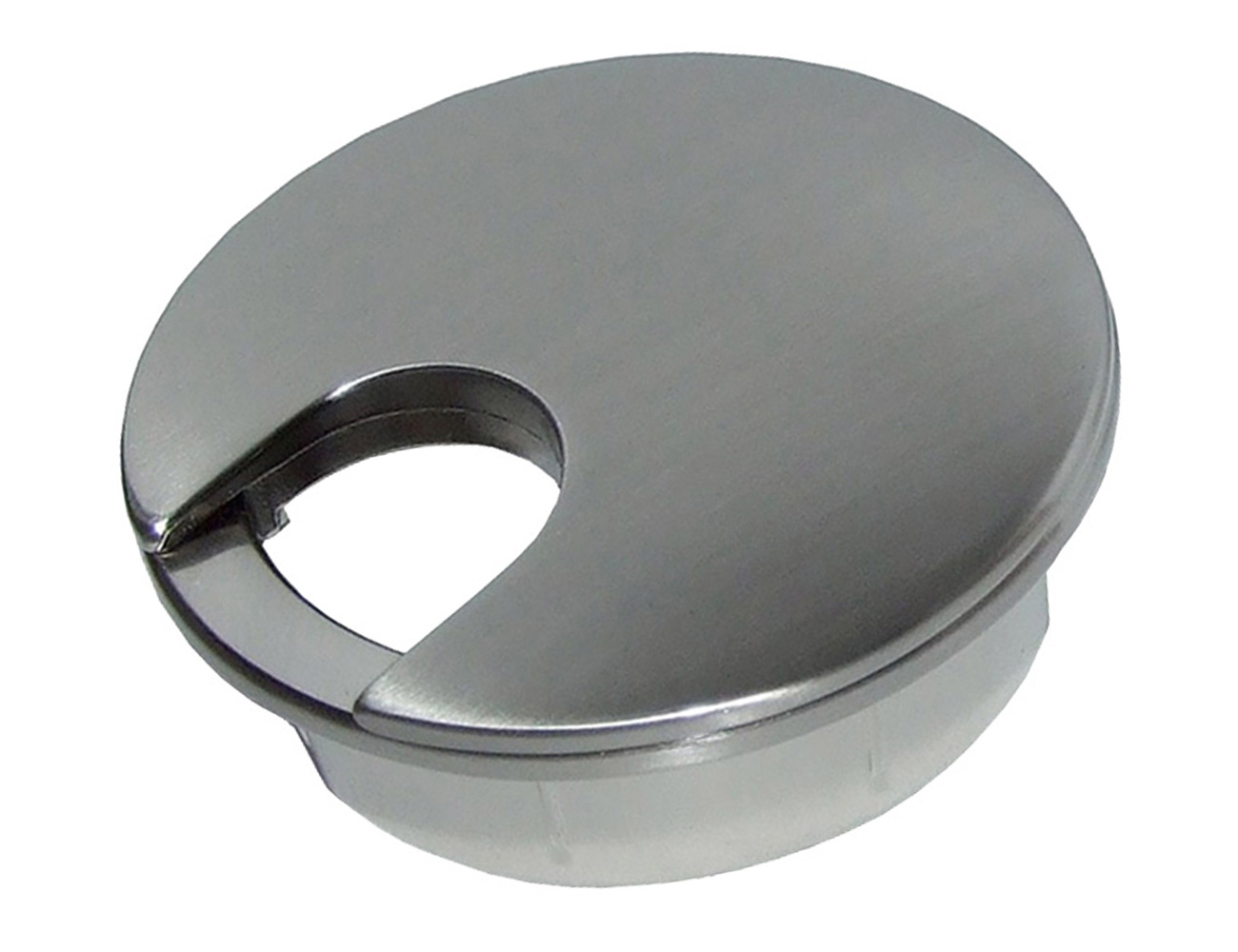 Passe-câble alliage - 2 pièces - rond - aspect inox