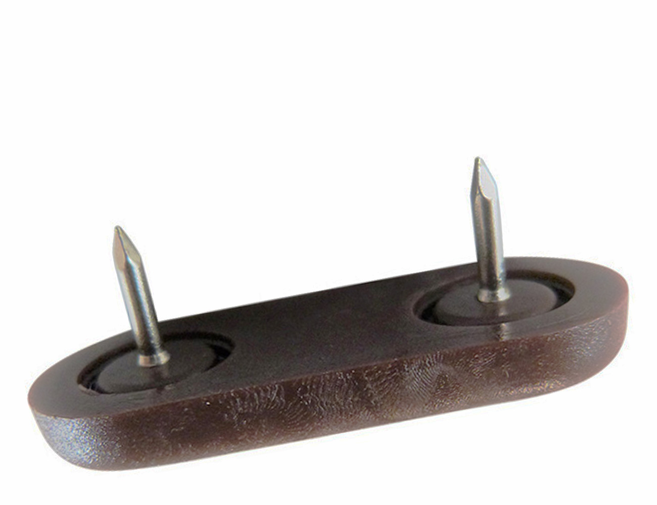 Patin de meuble à clouer ovale - surface de glissement plastique