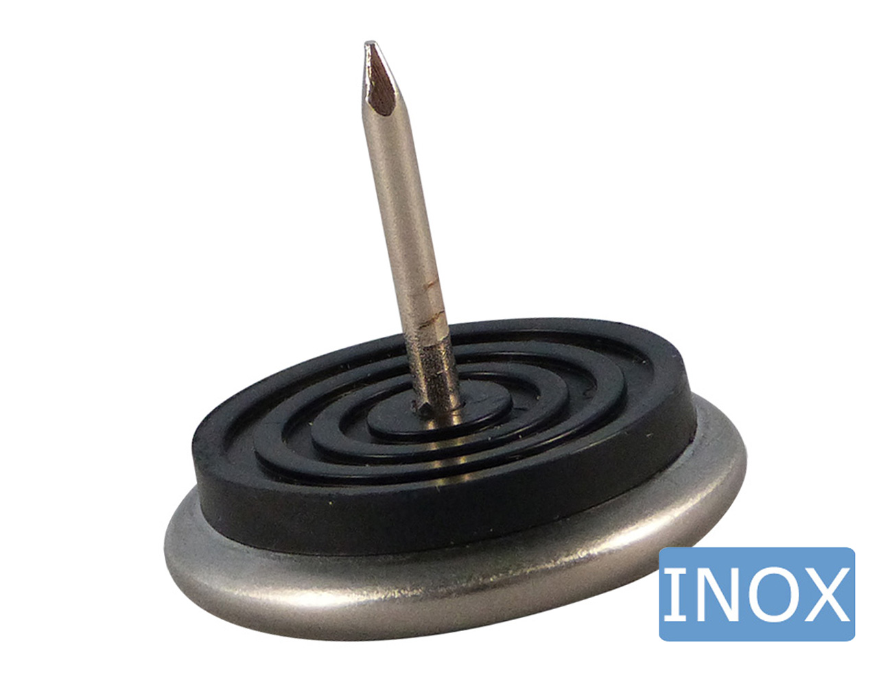 Patin de meuble à clouer avec surface inox