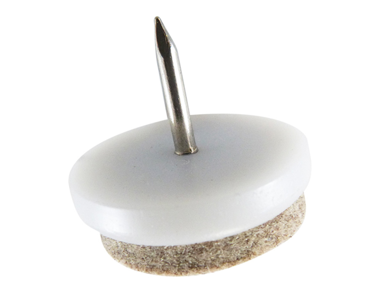 Patin de meuble à clouer avec feutre de laine souple