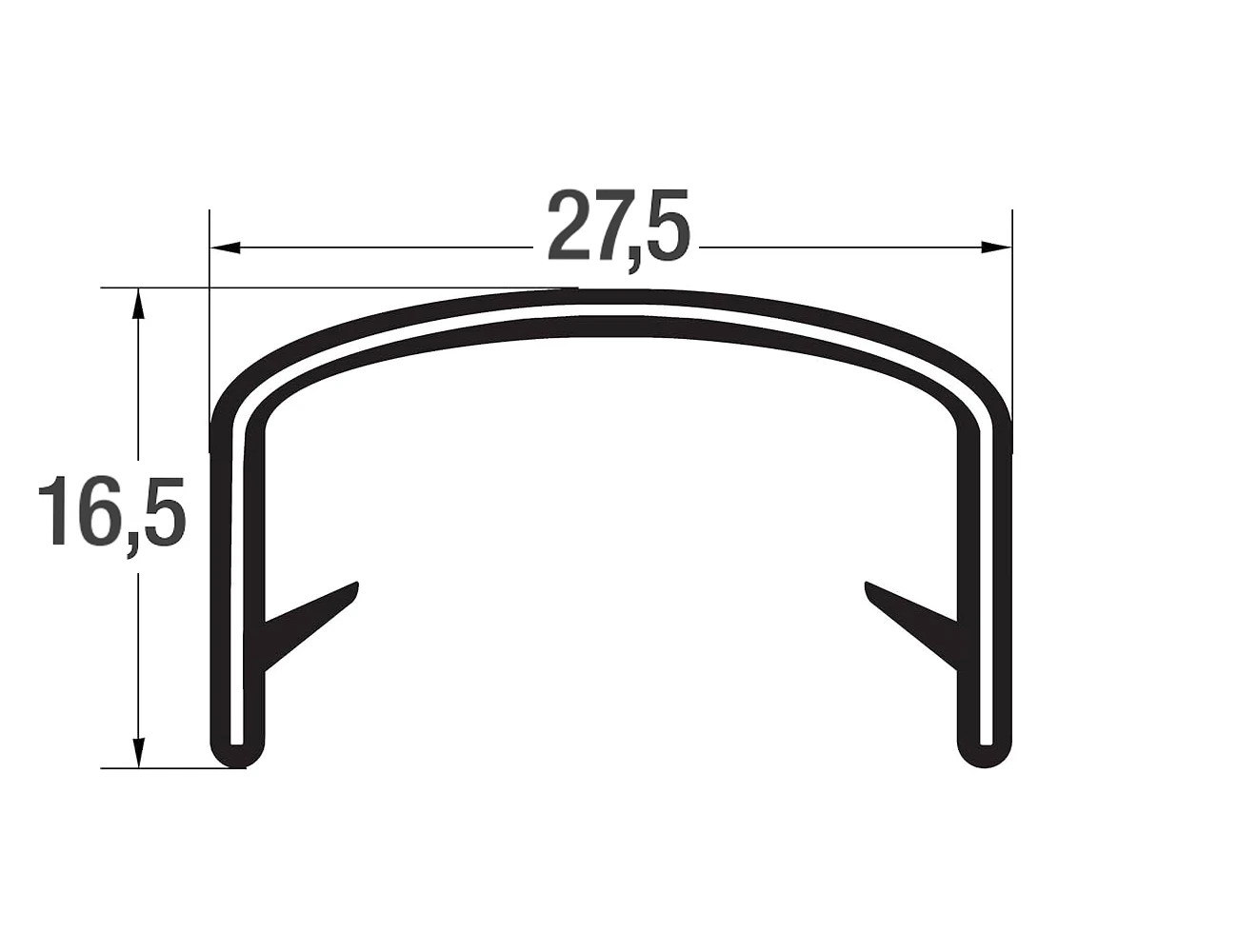 Joint protection bord de tôle autocollant 17x19mm - PVC avec insert de sangle en acier - plage de serrage 17-19mm