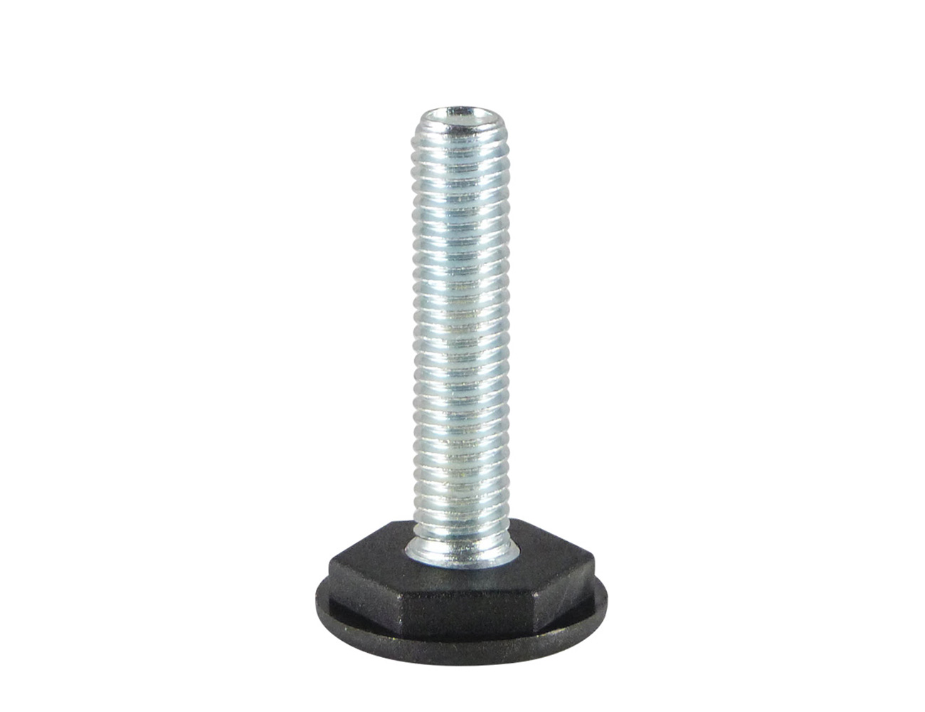 Pied réglable rond Ø25mm et Ø30mm avec épaulement hexagonal moulé