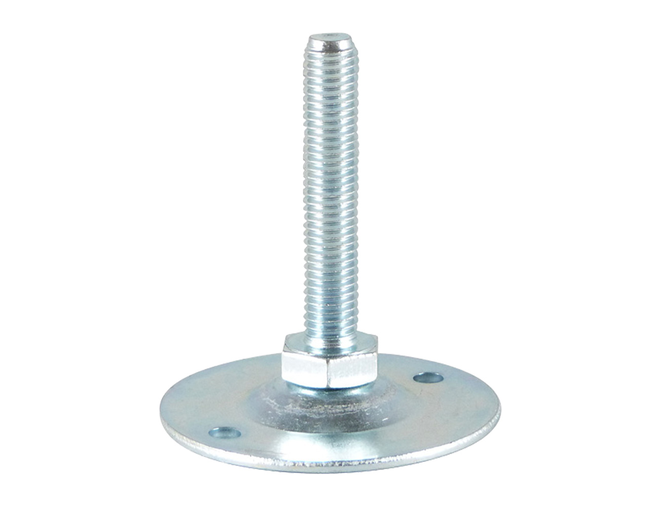 Pied réglable avec embase acier galvanisé pivotante - avec trous de fixation