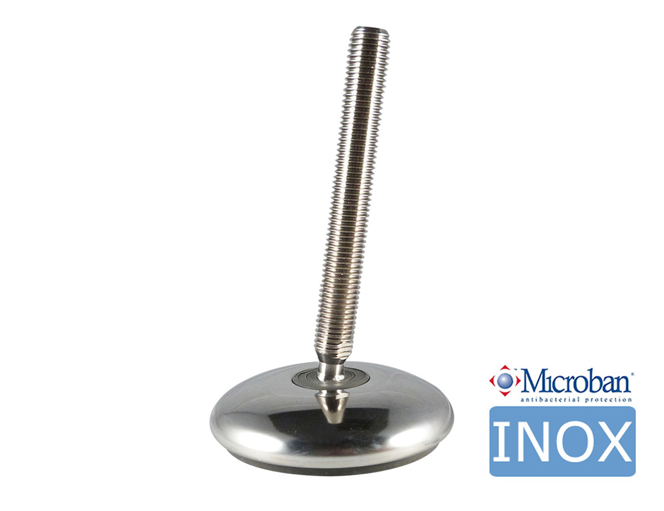 Pied réglable inox à rotule - conception hygiénique