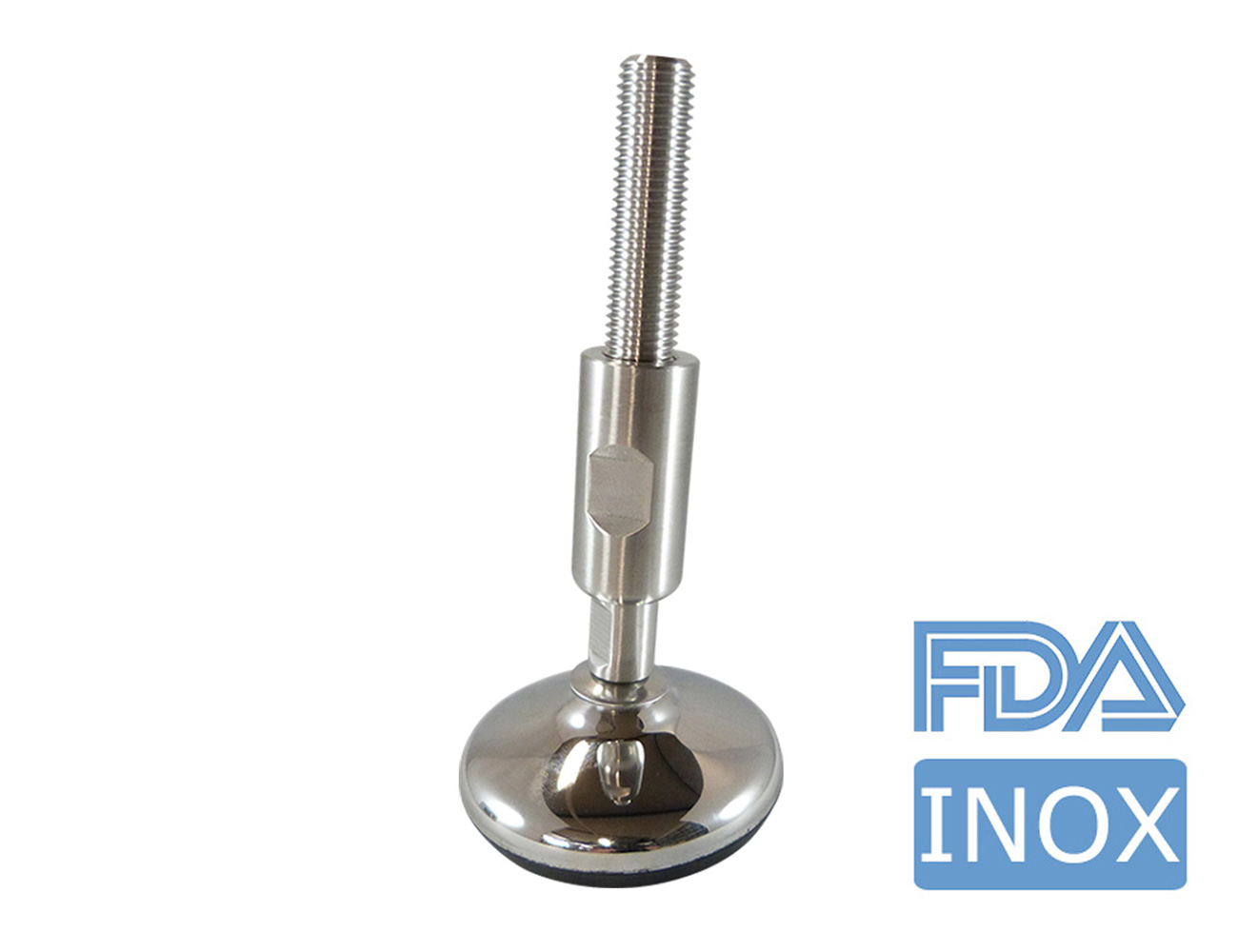 Pied réglable inox - hygiène renforcée