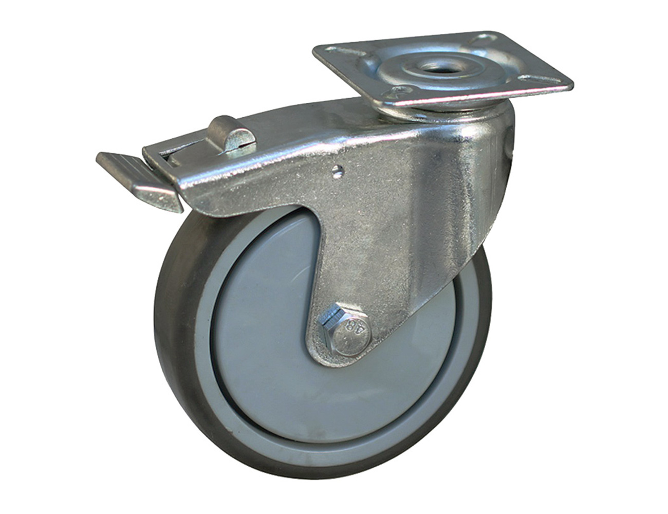 Roue pivotante à frein à platine pour appareils