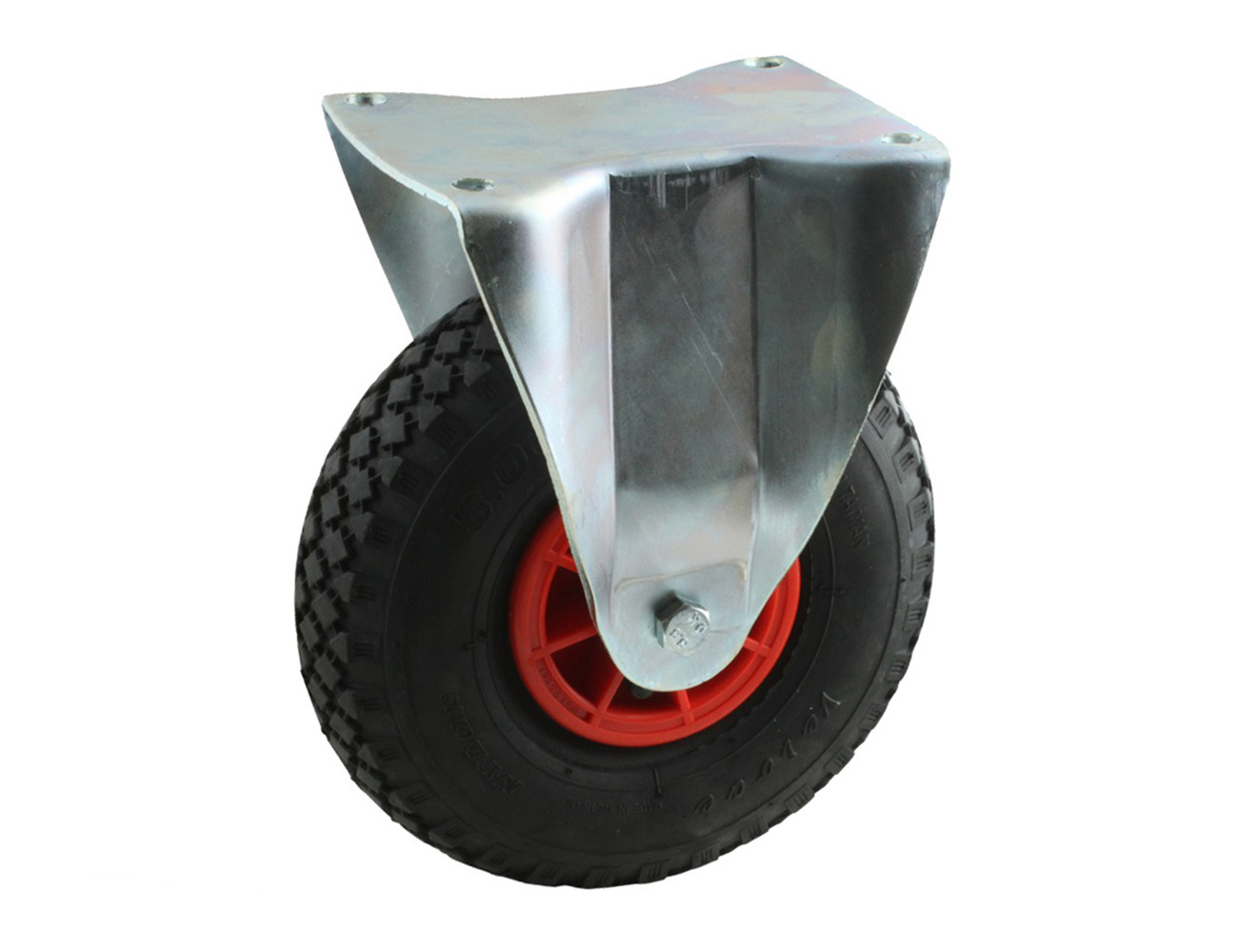 Roue fixe à platine avec pneu