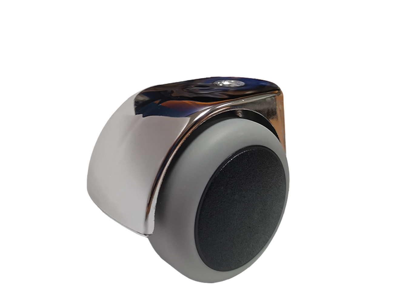 Roues de meuble Ø50mm double roue avec bandage polyuréthane - capuchon chromé