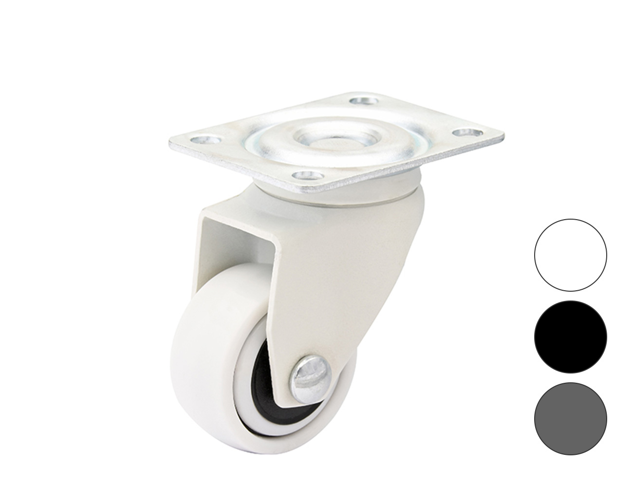 Roue pivotante design série 3C - fixation platine