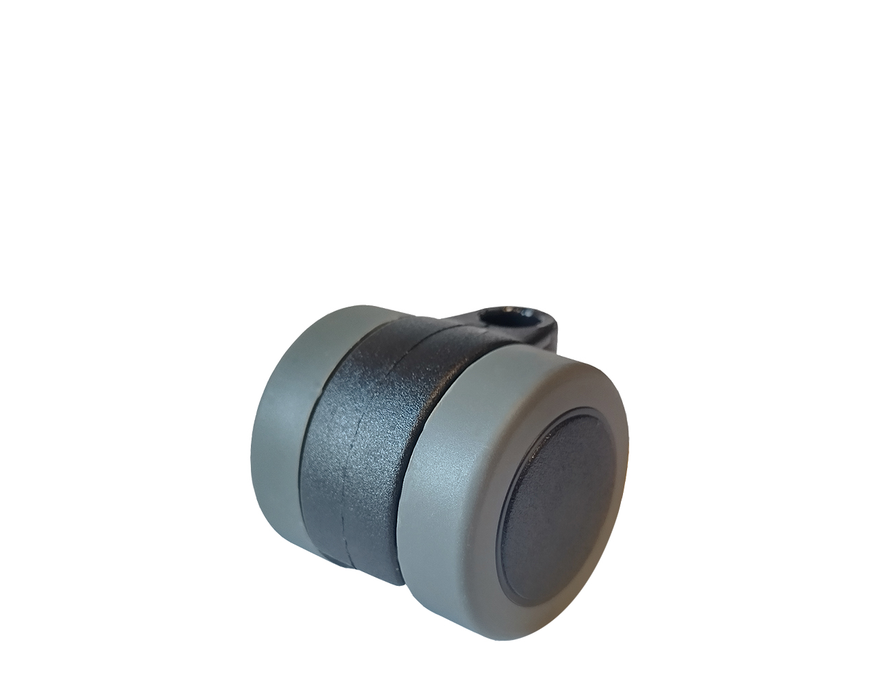 Roues de meuble Ø36mm double avec bandage polyuréthane - noir & gris