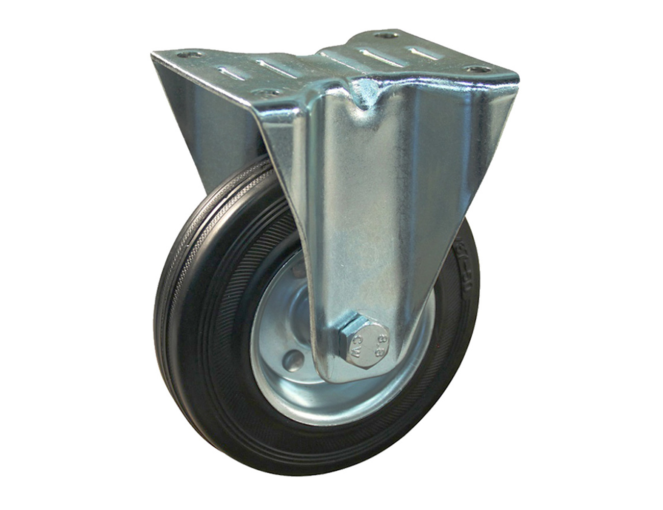 Roue fixe - platine - bandage plein sur jante acier