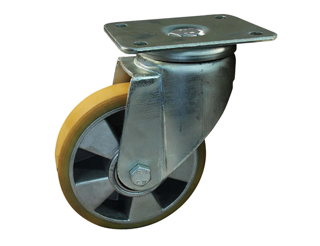Roue pivotante forte charge - bandage PU sur jante aluminium
